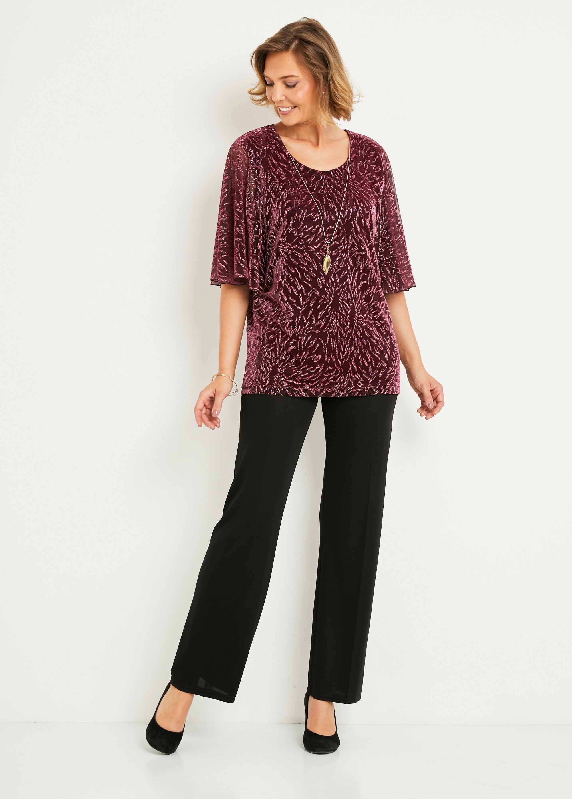 Camiseta_larga_de_malla_estampada_con_cuello_redondo_Rosa_SF1_slim