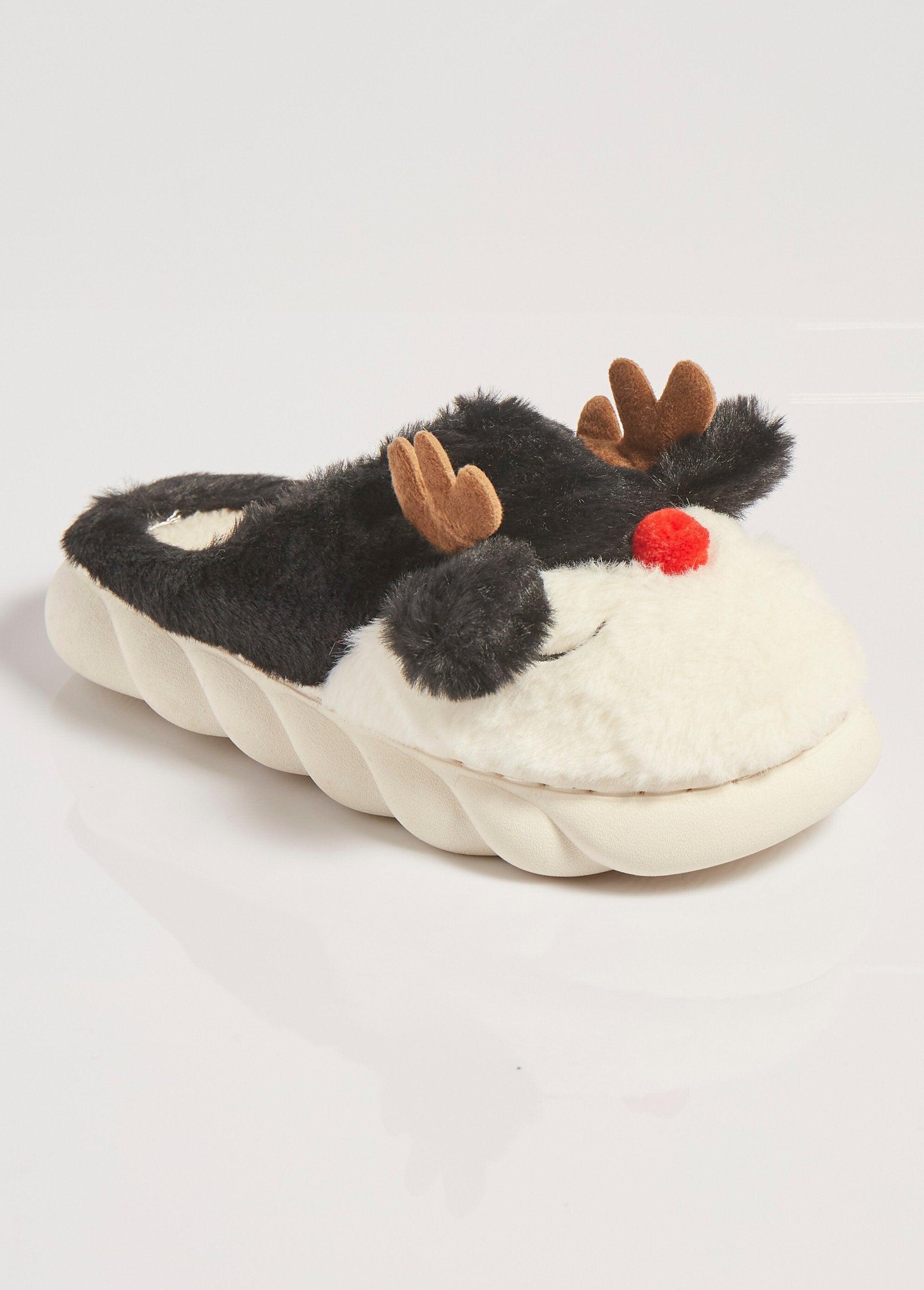 Chaussons_chauds_en_fourrure_thème_Noël_Noir_FA1_slim