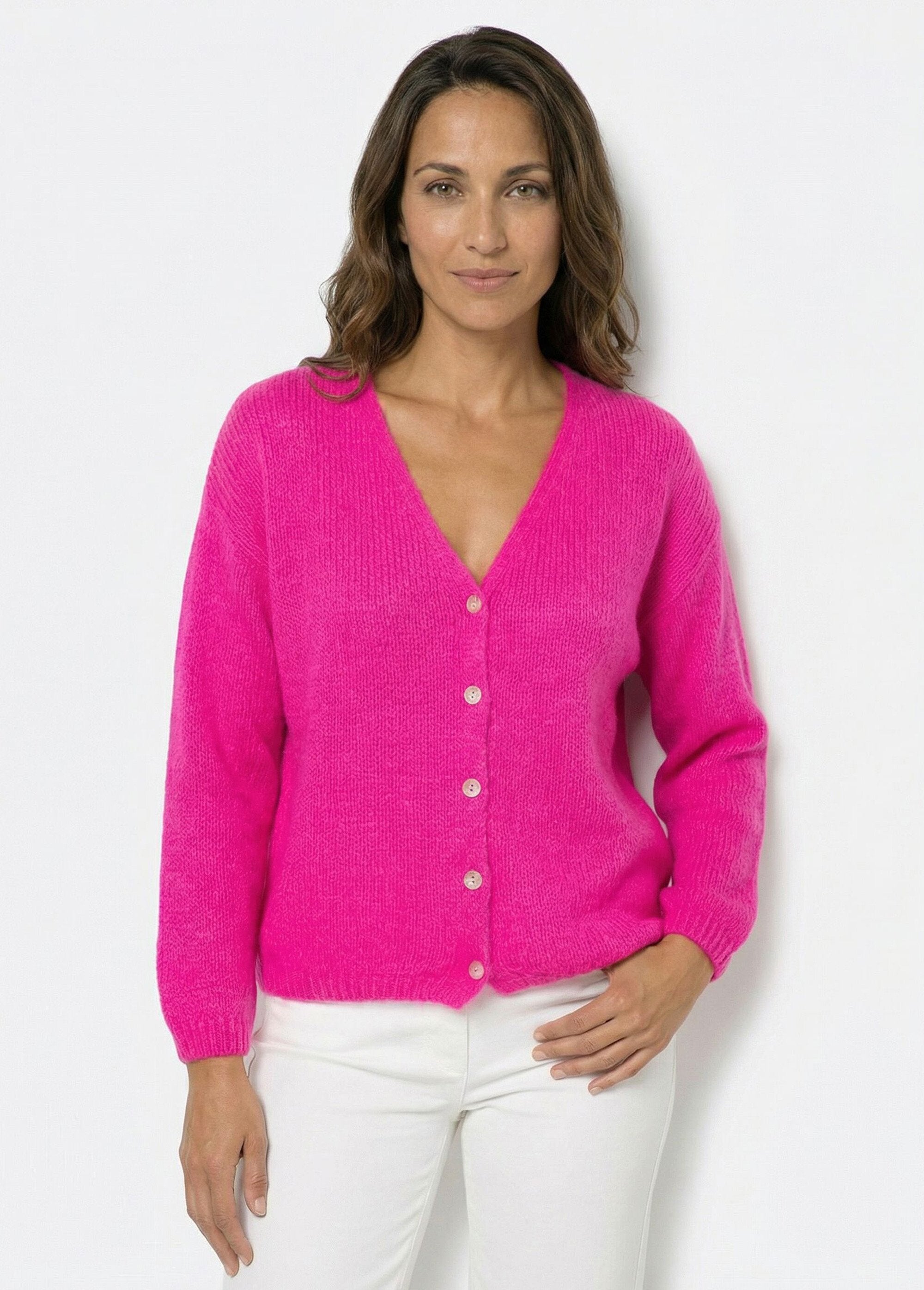 Gilet_chaud_col_V_en_maille_mohair_Rose_fuchsia_FA1_slim