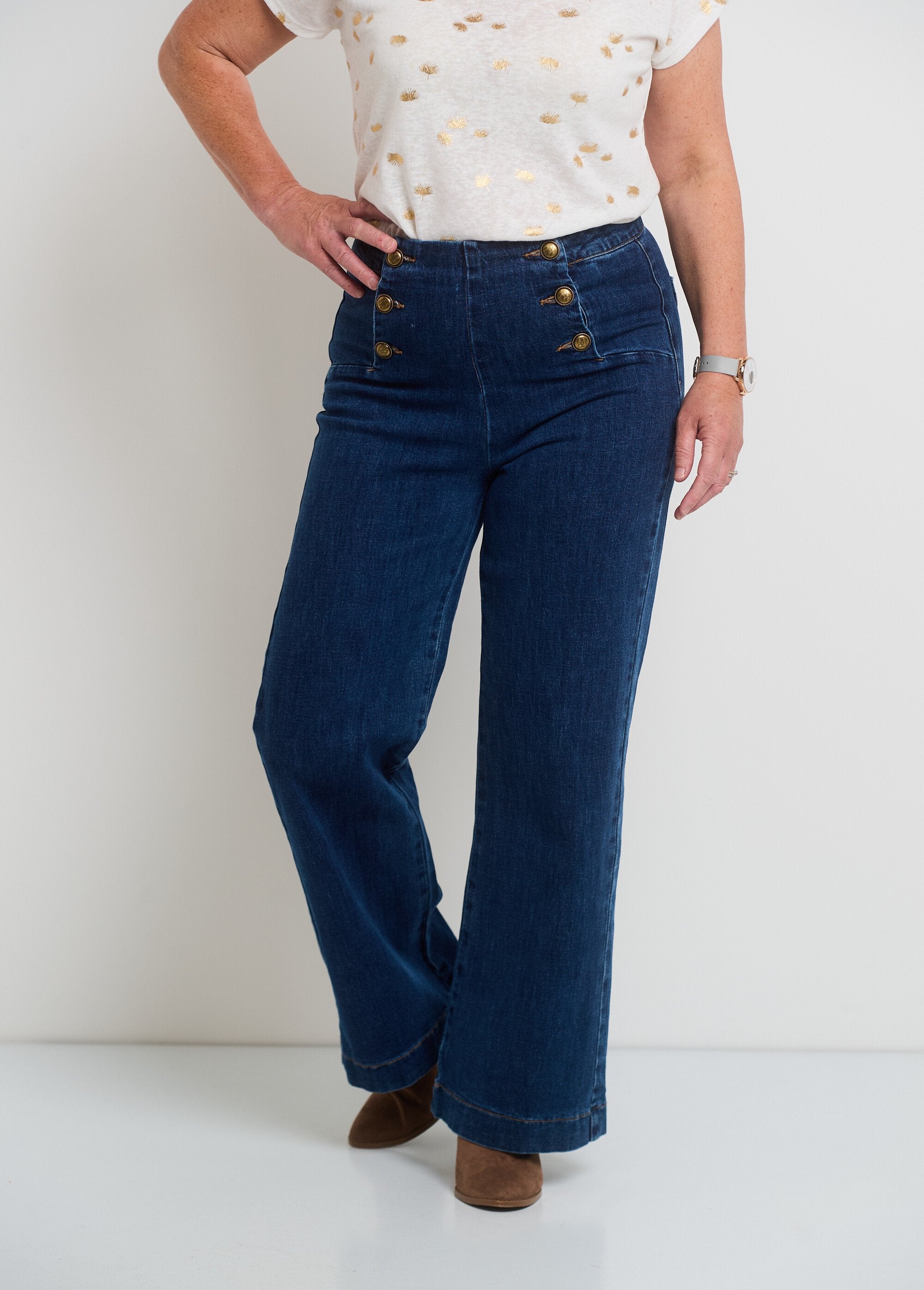 Pantalon_à_pont_en_jean_coupe_flare_Brut_FA2_slim