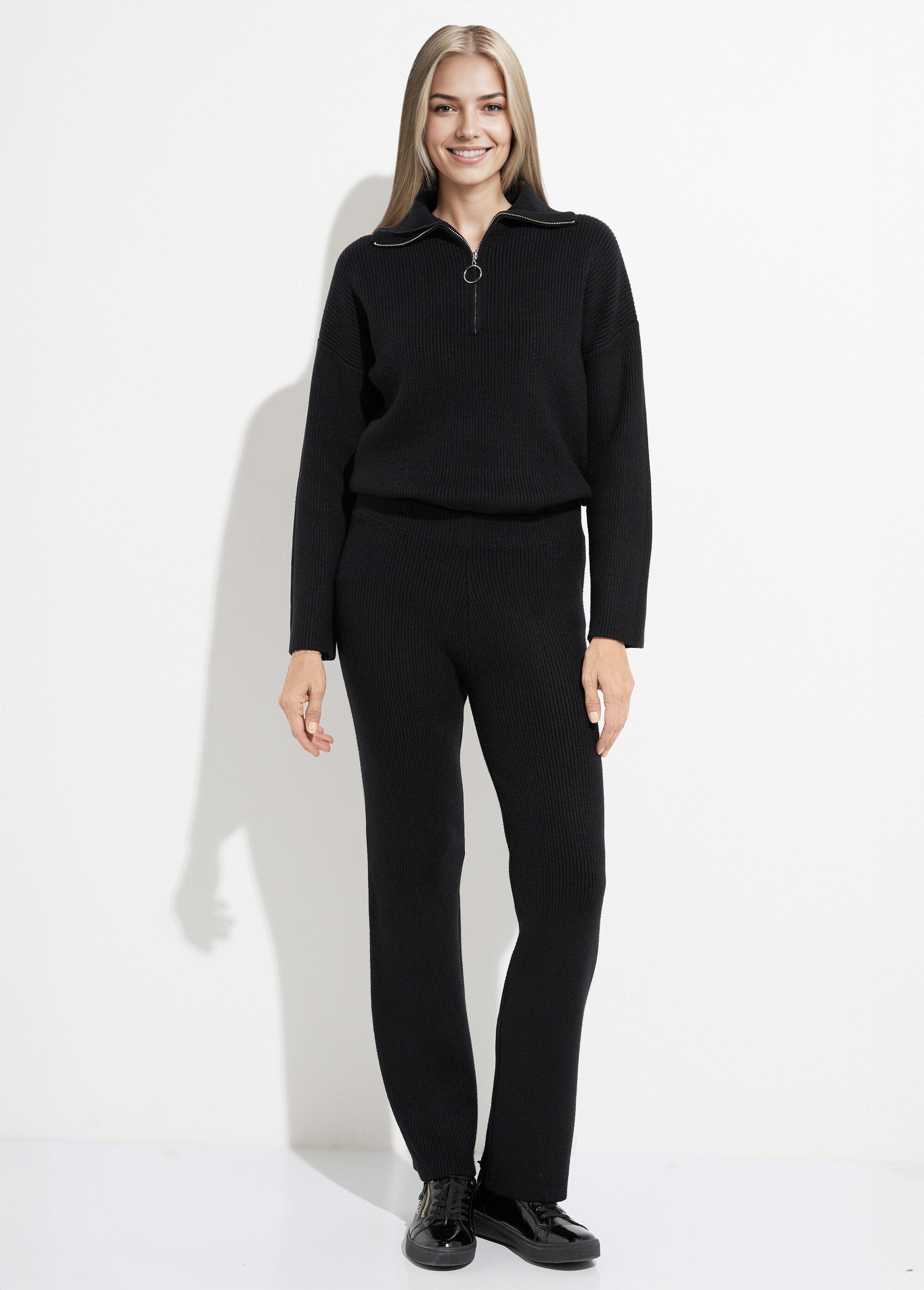 Pantalones_cómodos_de_punto_acanalado_Negro_SF1_slim