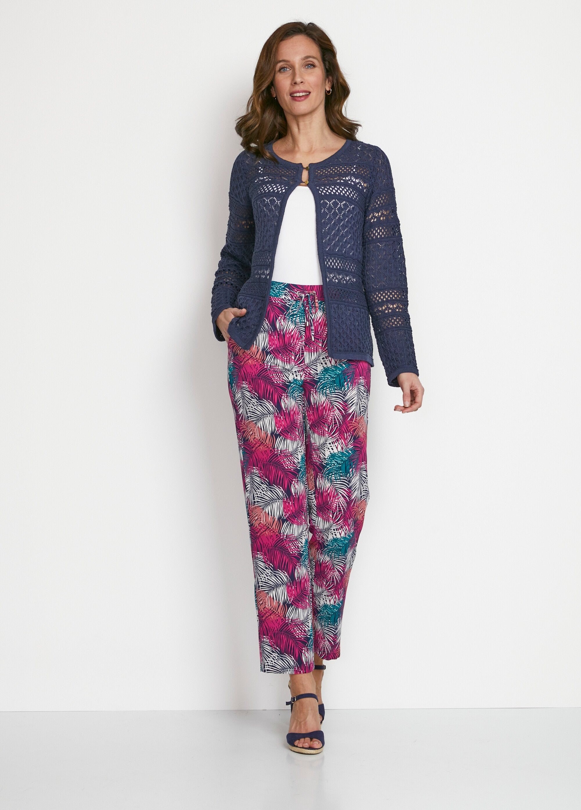 Pantalon_fluide_taille_élastiquée_Imprime_fuchsia_SF1_slim