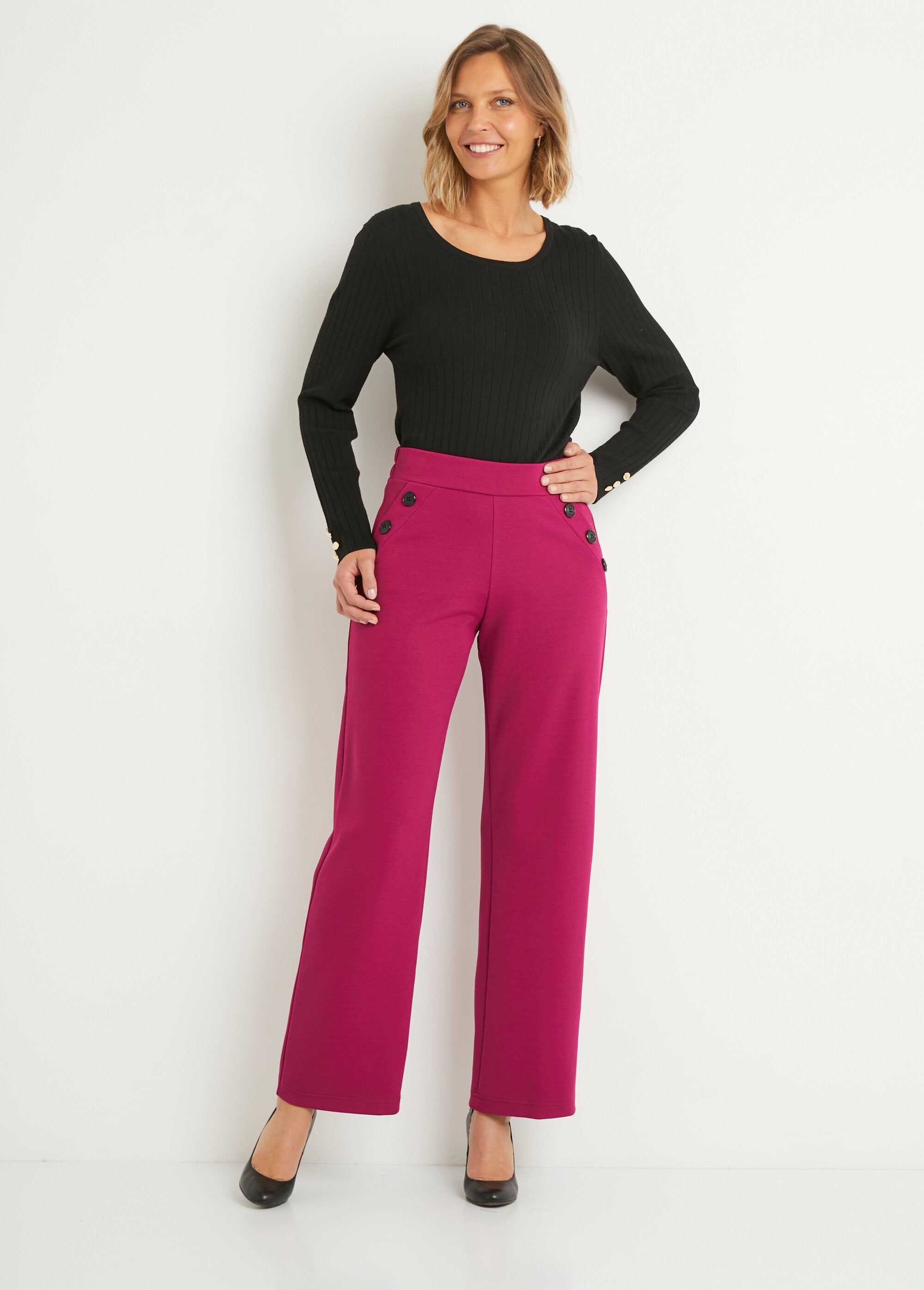 Pantalón_semielástico_de_pierna_ancha,_liso_Cassis_SF1_slim