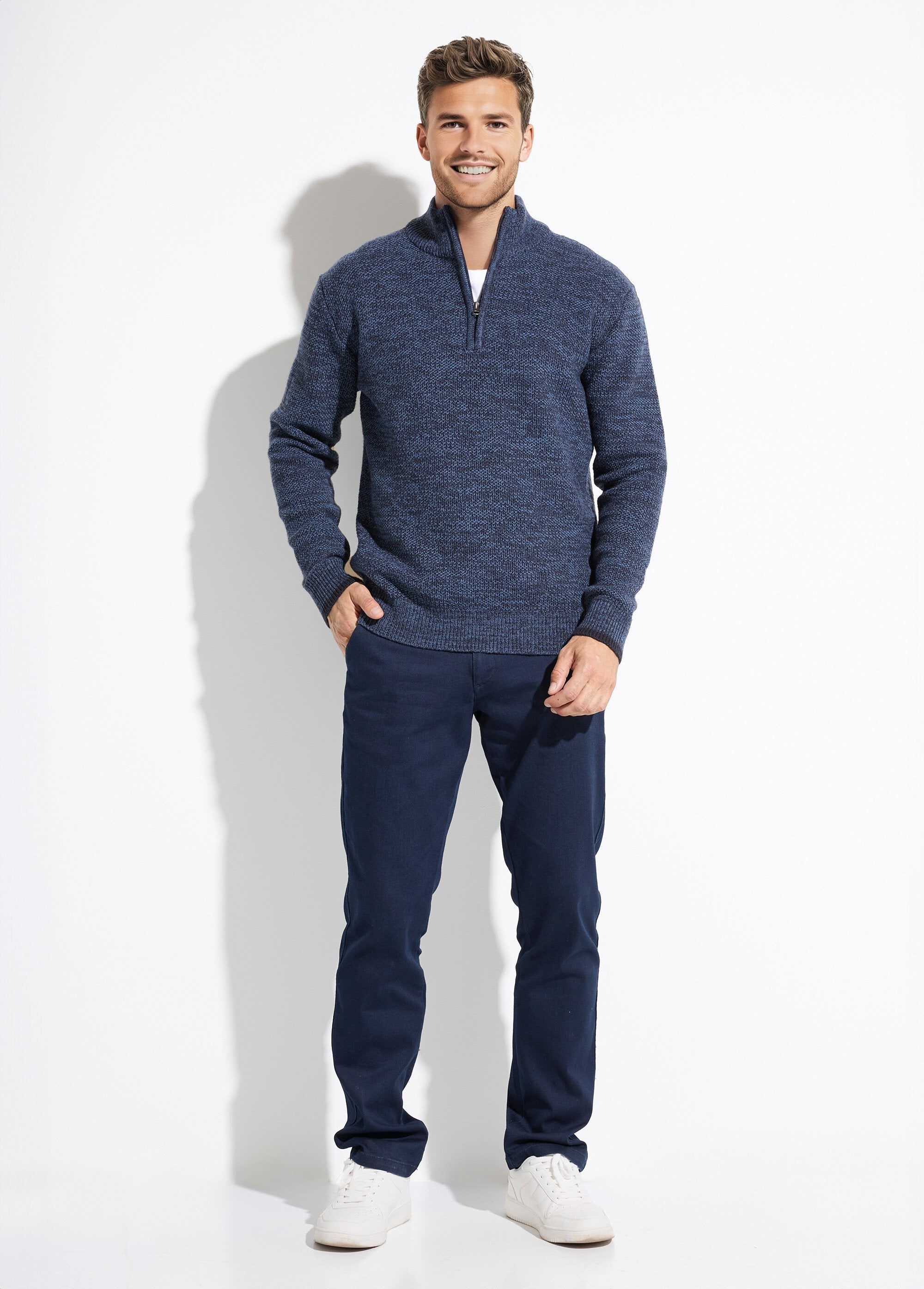 Suéter_de_cuello_alto_con_cremallera_en_punto_de_lana_jaspeada_Azul_SF1_slim