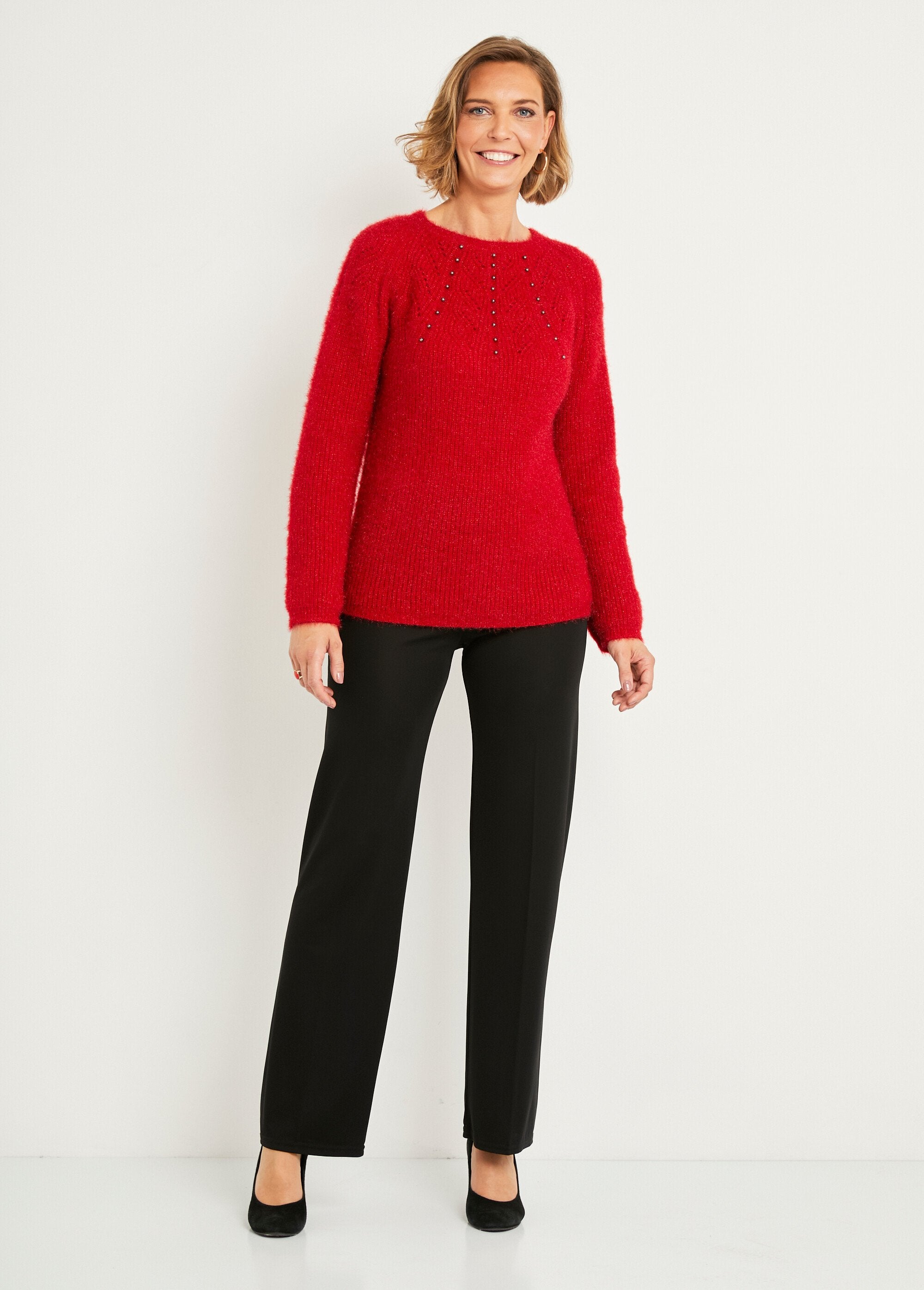 Suave_jersey_de_peluche_con_cuello_redondo_calado_de_cuentas_Rojo_SF1_slim