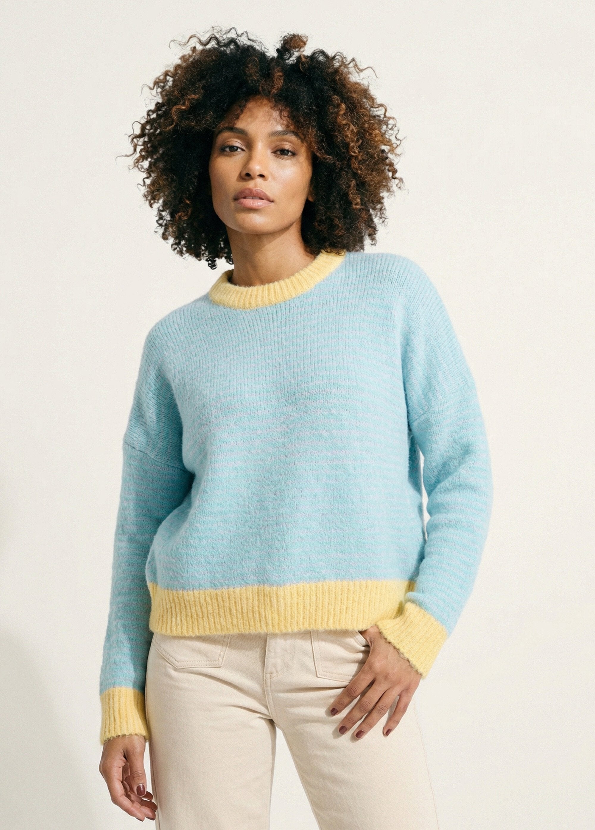 Pull_duveteux_rayé_pastel_forme_loose_Vert_et_jaune_FA1_slim