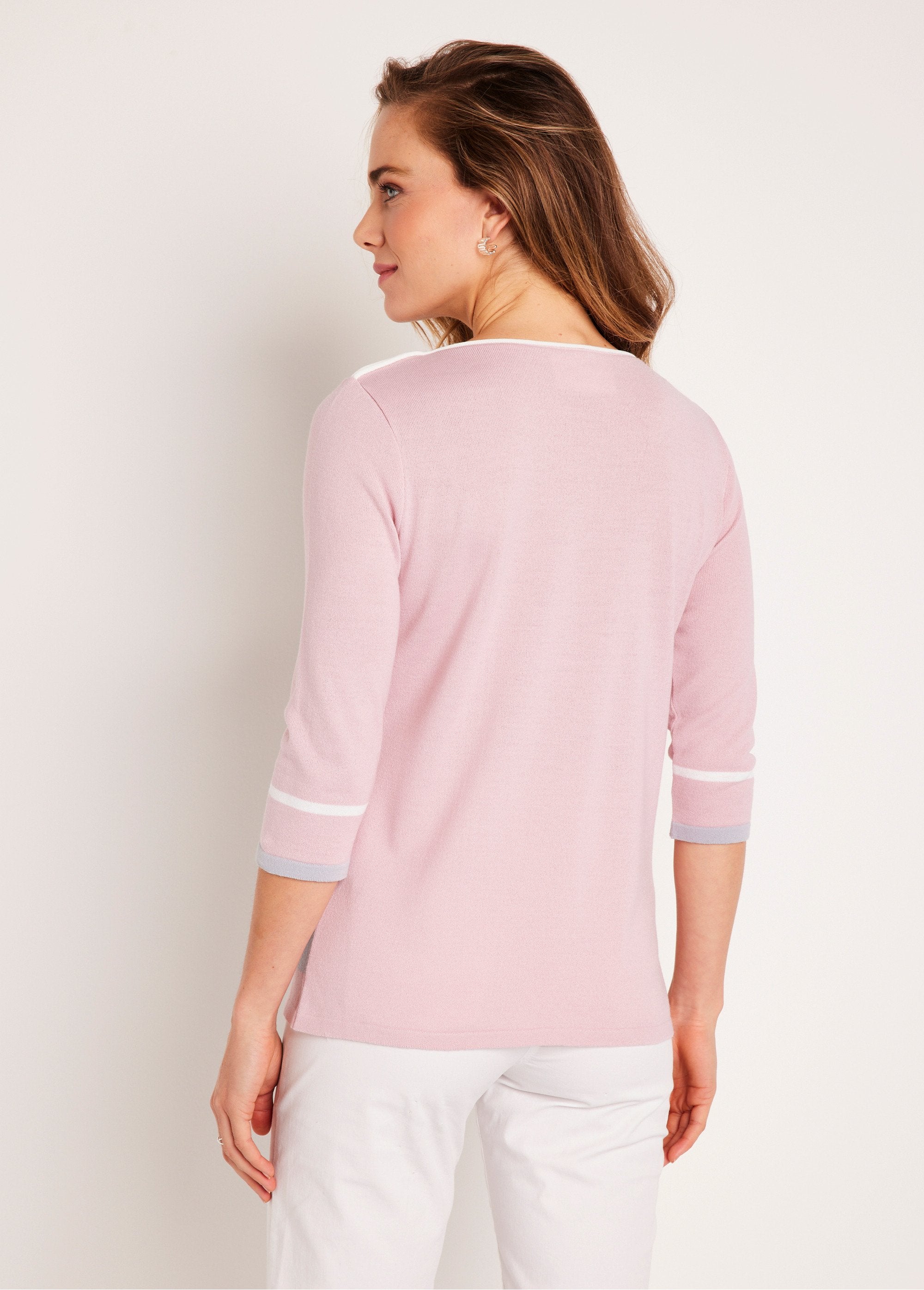 Jersey_manga_3/4_cuello_barco_rosa_y_gris_DO1_slim