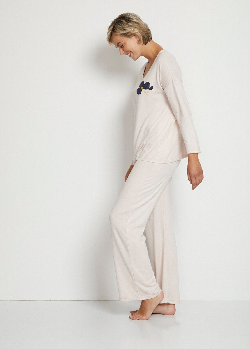 Pijama_liso_de_manga_larga_de_punto_suave_Pétalo_DR1_slim