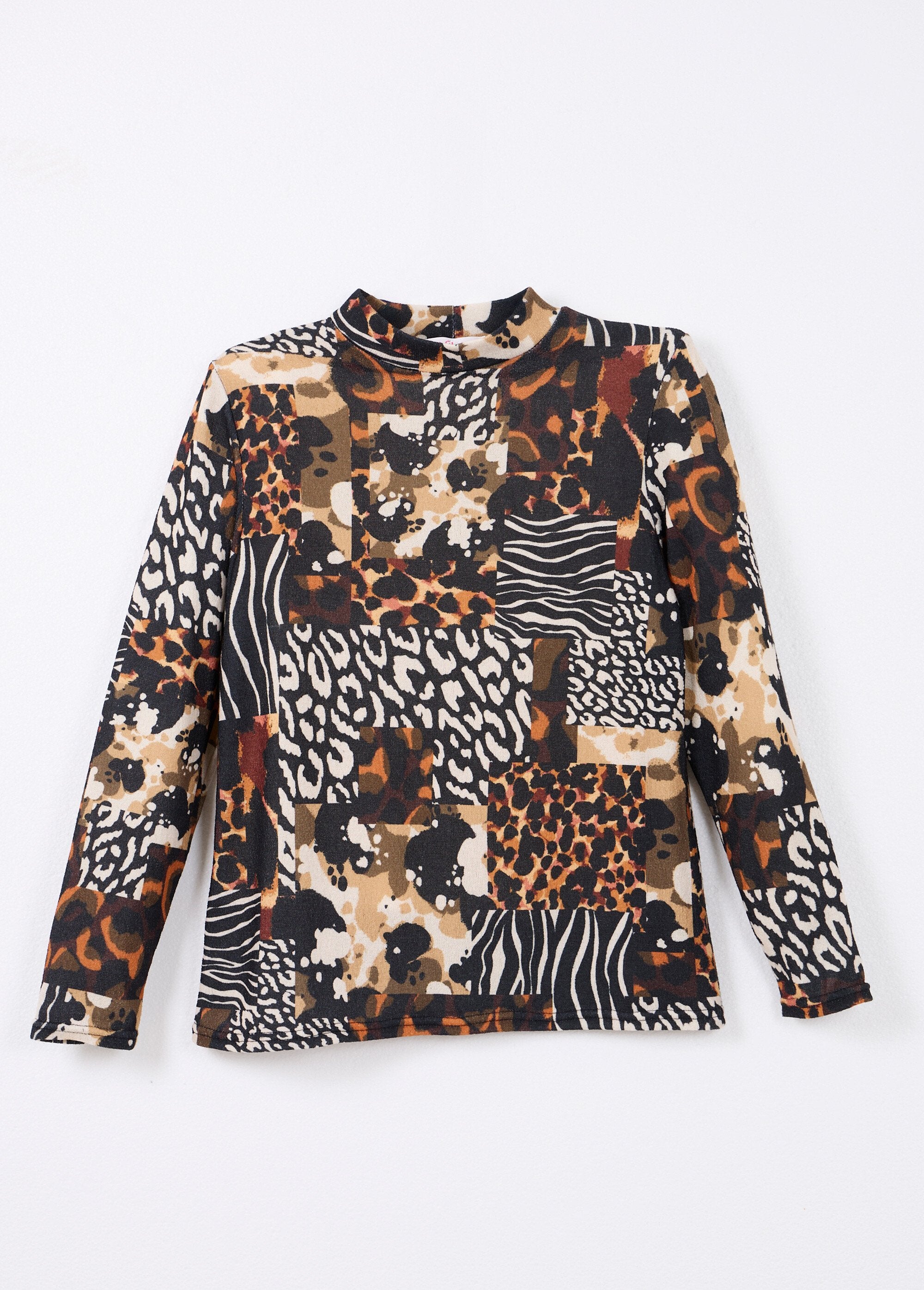 Camiseta_de_cuello_alto_con_estampado_animal_de_punto_cálido_Negro_y_naranja_AP1_slim