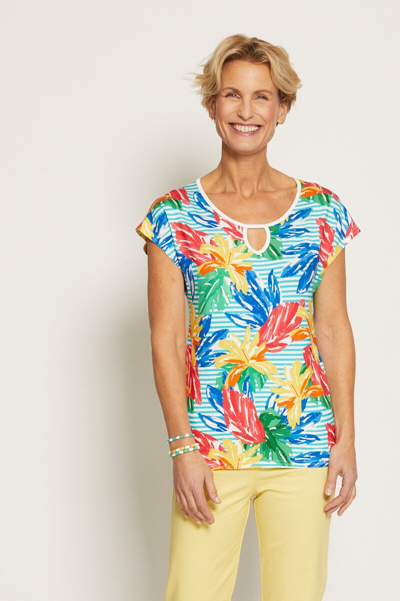 T-shirt_imprimé_manches_courtes_kimono_Multicolore_FA1_slim