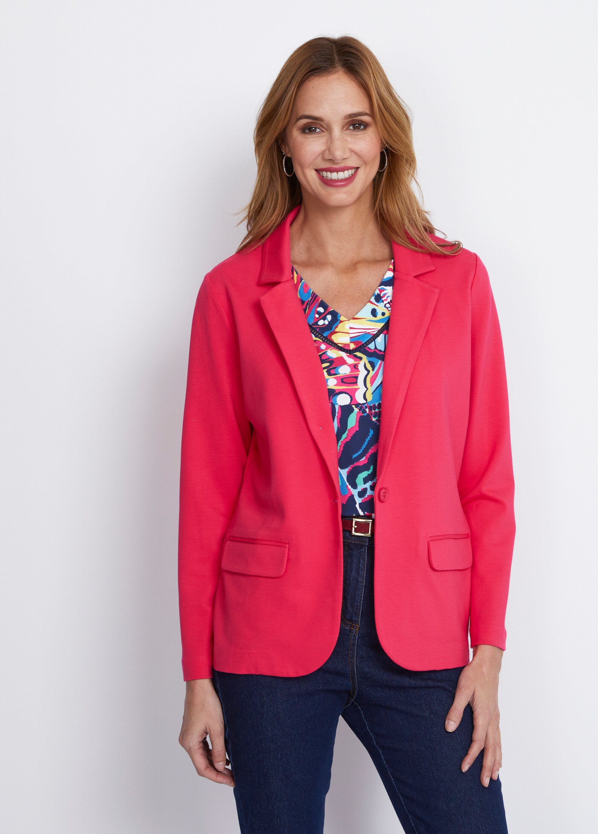 Chaqueta_recta_con_botones_en_punto_Milano_liso_Rosa_FA1_slim