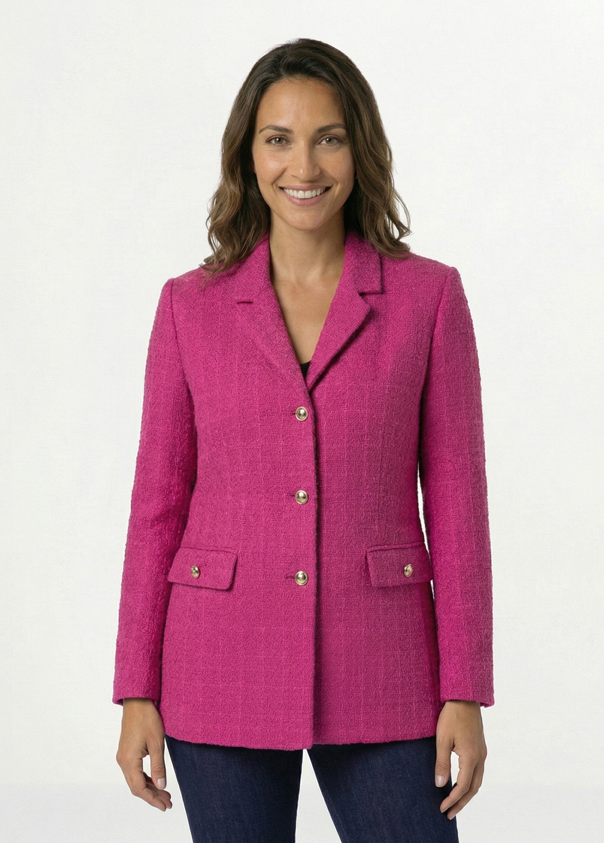 Chaqueta_recta_abotonada_en_tejido_de_cesta_con_cuello_sastre_Fucsia_FA1_slim